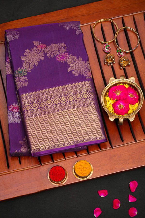 Kancheepuram Silk Purple Saree